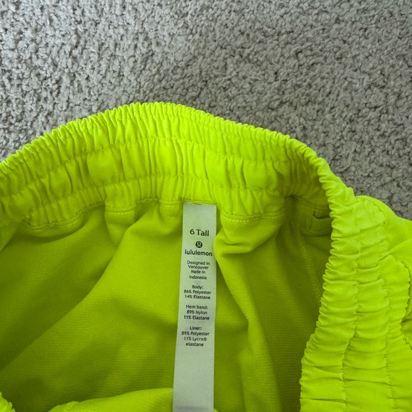 Neon yellow hotty hot shorts - tall (4 inch) - Picture 2 of 4